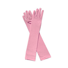 Spandex-Opernhandschuhe, bis über den Ellbogen reichend, rosa, Paar
