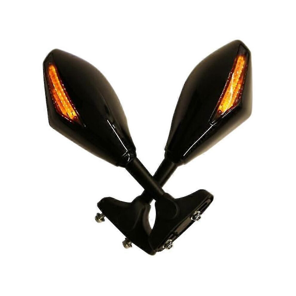 Motorcycle Led Rearview Mirror With For Yzf R1 R6 Fz1 Fz6 600R R3 Light/Black 1007587417244