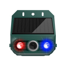 Solarbetriebener Ultraschall-Tiervertreiber mit Lichtalarm - 2er Pack, Grün