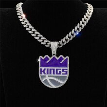 Colier cu pandantiv KINGS pentru bărbați și femei, aliaj de zinc cu