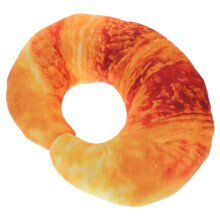 Oranssi croissantin muotoinen pehmoinen kaulatyyny