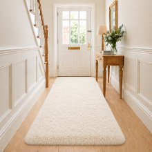 (80x150cm-Runner Rug, Cream/White) Shaggy Rug-Non Slip Faux Fur Extra Large Area Rugs for Livingroom Bedroom Carpet