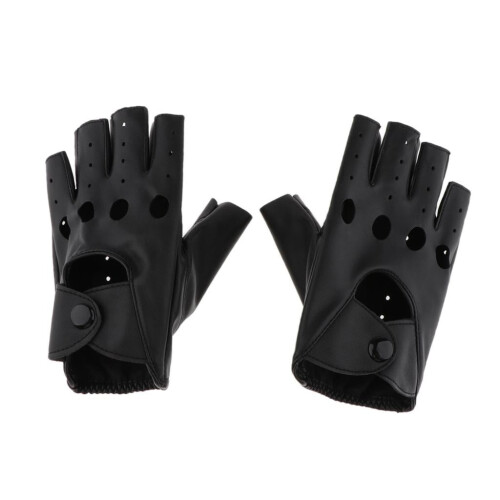 PU Leather Punk Rock Half-Finger Gloves