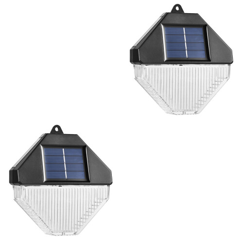 2Pcs High Conversion Solar Lights Waterproof Wall Lamps for Garden Use 1