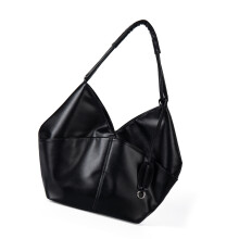 Modern Handbag Suedes Shoulder Bag Spacious Interior-Black