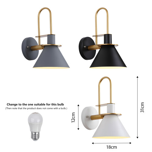 Modern Simple Iron Wall Lamp Suitable for Living Room-Gray 1