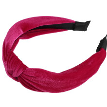 Velvet Knotted Headband Rose Red 1.2 Inch Wide 1 Piece