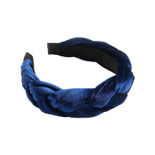 Non-Slip Braided Wide Vintage Padded Headband Navy