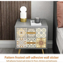 18 Pieces Bathroom Tile Stickers 15.5x15.5 Adhesive Tile Sticker Waterproof Mosaic Kitchen Tile Sheet Tile Wallpaper Moroccan Style Stair Stickers