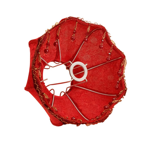 E27 Interface tissu glands abat-jour-Dentelle rouge 30cm