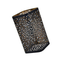 Abat-jour sophistiqué en métal noir avec des motifs de-YH