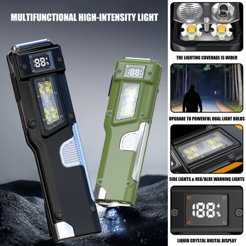 Rechargeable Flashlights Clip On LED Torch High-Green 2