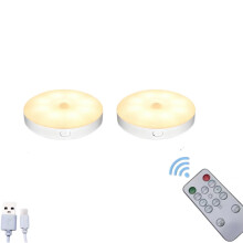 Warm Color LED Closet Lights Motion Transducer Puck Light,-1