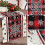 Linen Christmas Table Runner, Red Christmas Table Decoration, Rectangular Table Runner, Snowflake Christmas Tablecloth, for Winter Kitchen Table Decor 3