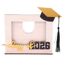 Beige Wood Graduation Photo Frame with Acrylic Display