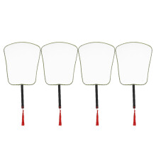 6Pcs Kids Graffiti Hand Fans Blank Wooden Handles Multi DIY Craft Fans