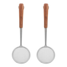 2Pcs Stainless Steel Oil Skimmer Spoon Fine Mesh for Beer Foam Removal