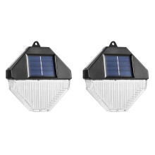 2Pcs High Conversion Solar Lights Waterproof Wall Lamps for Garden Use