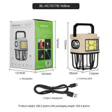 (7677b, yellow) New Solar Camping Light Camping Light Outdoor Charging Multi-function Outdoor Lighting Stall Night Market Light