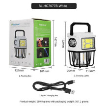 (7677b, white) New Solar Camping Light Camping Light Outdoor Charging Multi-function Outdoor Lighting Stall Night Market Light