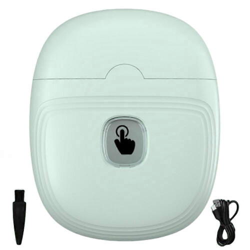 (green) Electric Toe Nail Clippers Automatic With Light Trimmer USB Rechargeable Cutter