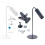 Lampe de bureau LED réglable avec rotule magnétique,-Noir 2