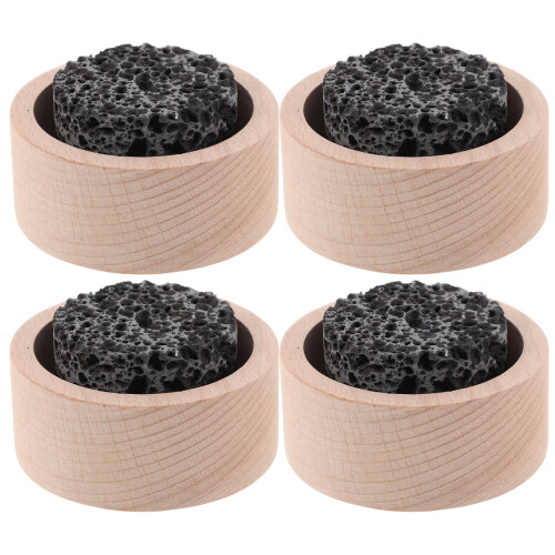 4Pcs Compact Wood & Volcanic Stone Aromatherapy Diffuser for Home Use