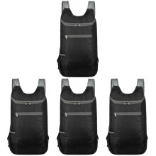 4Pcs Durable Black Waterproof Backpack Lightweight for Camping Hiking