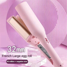 (pink) Safe Curling Iron Long-lasting Curls Hair Styling Tools Practical Big Wave