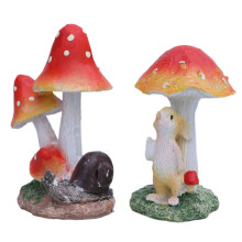 2St Realistische Resin Mini Paddenstoelen Voor Bloem- En Bonsaidecor