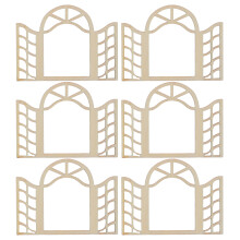 6Stk Mini Fensterrahmen Holz Khaki - DIY Basteln Für Puppenmöbel