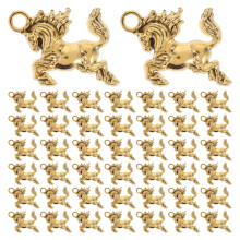 45Pcs Antique Gold Horse Charms for Earring and Keychain Accessories