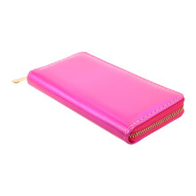 Rosy Iridescent Long Zipper Clutch Wallet Daily Carry Purse