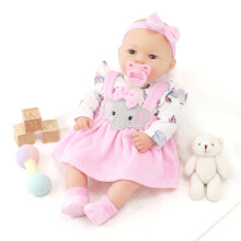 BiBi Doll Lifelike Soft Realistic Baby Doll Girl Toy BiBi Doll Pink Design & Sounds 18"