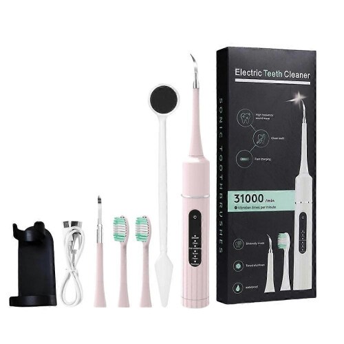 (B, pink) Portable Electric Waterproof Teeth Cleaner