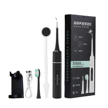 (A, black) Portable Electric Waterproof Teeth Cleaner
