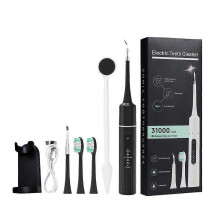 (B, black) Portable Electric Waterproof Teeth Cleaner