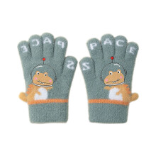 Gants d'hiver pour enfants – Moufles thermiques doublées en laine, vertes,