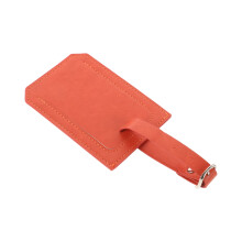 Gepäckanhänger aus orangefarbenem PU-Leder – 10 x 7 cm
