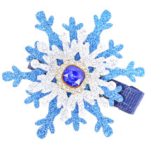 Fermaglio per capelli a forma di fiocco di neve in lega con glitter, 1 pezzo