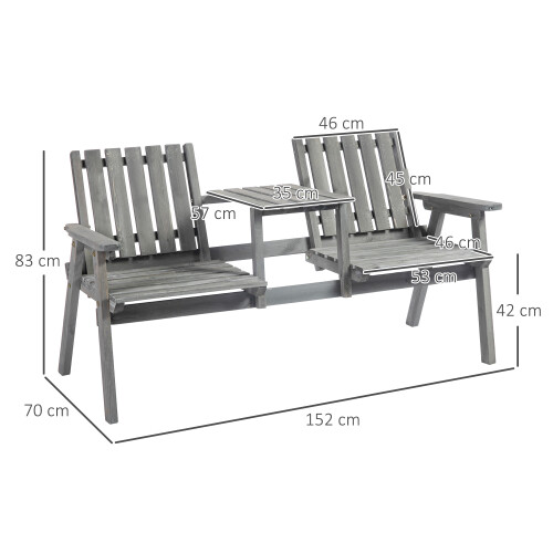 2-Seater Garden Bench Antique Loveseat for Yard 2