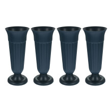 4Pcs Roman Column Plastic Grave Flower Vases Green for Cemetery Use