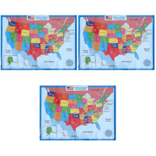 Affiches Éducatives Préscolaire Carte Usa Décor Couleur Variée
