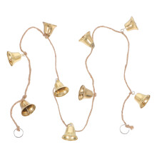 Rustic Golden Metal Hanging Bells for Xmas and Holiday Home Decor