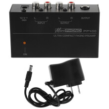 Black Metal Stereo Preamplifier for Home Audio Phono Turntable