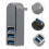 2Pcs Rotatable USB Hub Grey Multi-Port USB Splitter for Data Charging 8