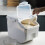 White Multi-Functional Rice Cylinder with Measuring Cup and Wheels 2