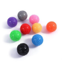 (Black, 7.5CM) Yoga Hedgehog Ball Foot Massage Ball PVC Muscle Roller Trigger Point Massage Ball Fitness Ball for Deep Tissue Release