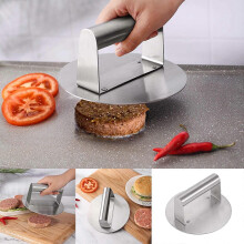 capino Stainless Steel Smash, Household Burger Press, Manual Circular Burger Smasher, Patty Smasher, Meat Press, Bacon Press, Grill Press