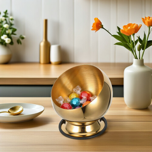 Golden Stainless Steel Decorative Candy Dish for Entryway Table 2